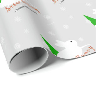 Schnee-Häschen-Weihnachtspapier Geschenkpapier