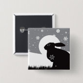 SCHNEE-HASEN BUTTON (Vorne & Hinten)