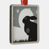 SCHNEE-HASEN ORNAMENT AUS METALL (Rechts)