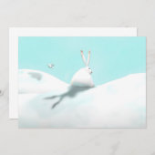 Schnee-Hasen und Feriengeschenk Dankeskarte (Vorne/Hinten)