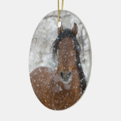 Schnee-Hengst-Pferd-Holiday-Ornament Keramik Ornament (Links)