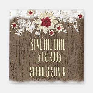 Schnee-hölzernes Weihnachten Save the Date Magnet