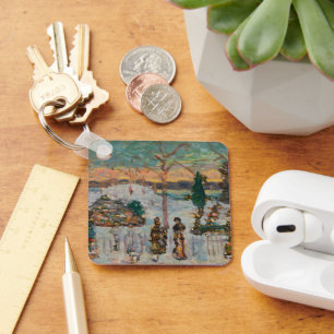 Schnee im April von Maurice Prendergast, Vintage A Schlüsselanhänger