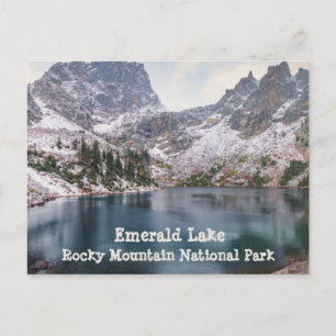 Schnee im Emerald Lake Rocky Mountain Nationalpark Postkarte
