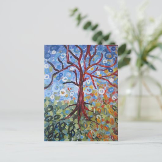 Schnee im Herbst Postkarte (Stehend Vorderseite)