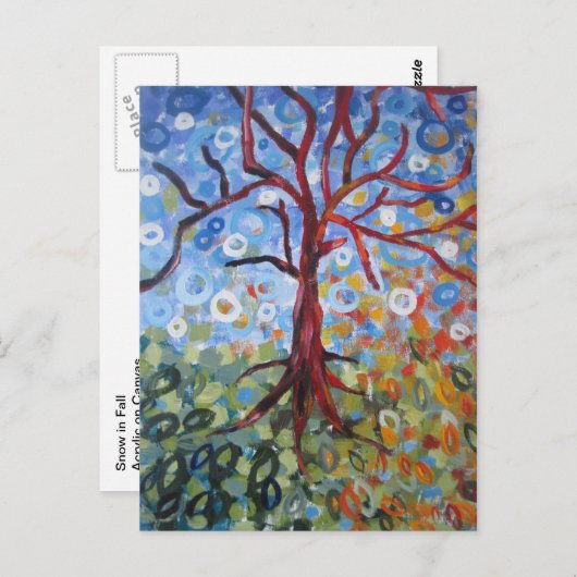 Schnee im Herbst Postkarte (Vorne/Hinten)