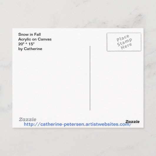 Schnee im Herbst Postkarte (Rückseite)