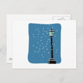 Schnee im Lampenlicht Postkarte (Vorne/Hinten)