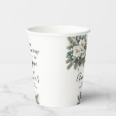 Schnee im Liebe Winter Brautparty Papiertasse Pappbecher (Rechts)