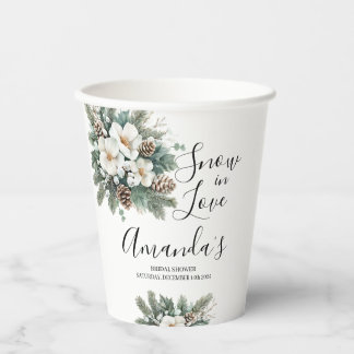 Schnee im Liebe Winter Brautparty Papiertasse Pappbecher