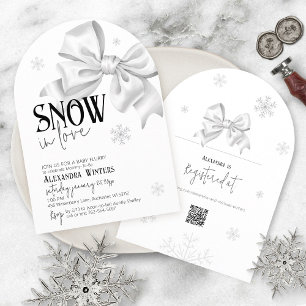 Schnee im Liebes Weißer Bogen Baby Shower Winter A Einladung