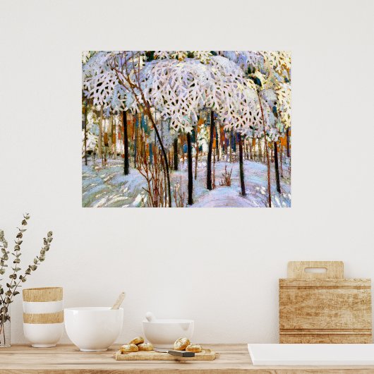 Schnee im Oktober, schöne Kunst, Poster (Küche)