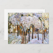 Schnee im Oktober, schönes Gemälde, Postkarte (Vorne/Hinten)