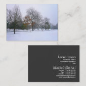 Schnee im Park, Mini-Foto Visitenkarte (Vorne/Hinten)