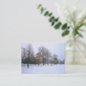 Schnee im Park, Mini-Foto Visitenkarte (Stehend Vorderseite)