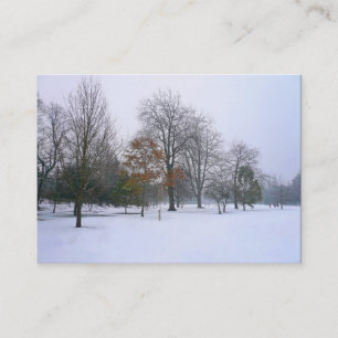 Schnee im Park, Mini-Foto Visitenkarte