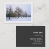 Schnee im Park, Mini-Foto Visitenkarte (Vorne/Hinten)