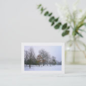 Schnee im Park, Mini-Foto Visitenkarte (Stehend Vorderseite)