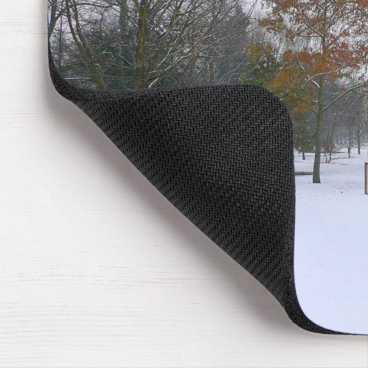 Schnee im Park Mousepad (Ecke)