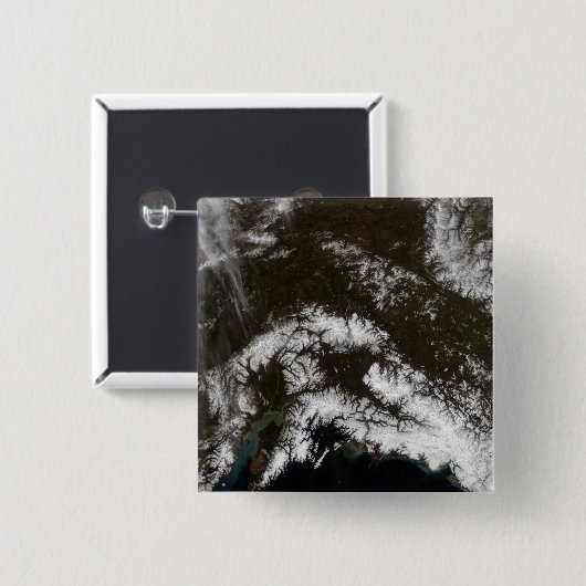 Schnee im Südzentrum von Alaska Button (Vorne & Hinten)