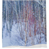 Schnee im Wald Duschvorhang (Vorderseite)