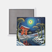 Schnee im Winter 2 Magnet (Vorderseite/Rückseite)