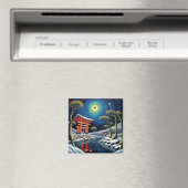 Schnee im Winter 2 Magnet (In Situ (Geschirrspüler))