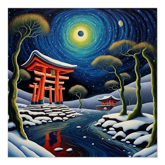 Schnee im Winter 2 Poster (Vorderseite)