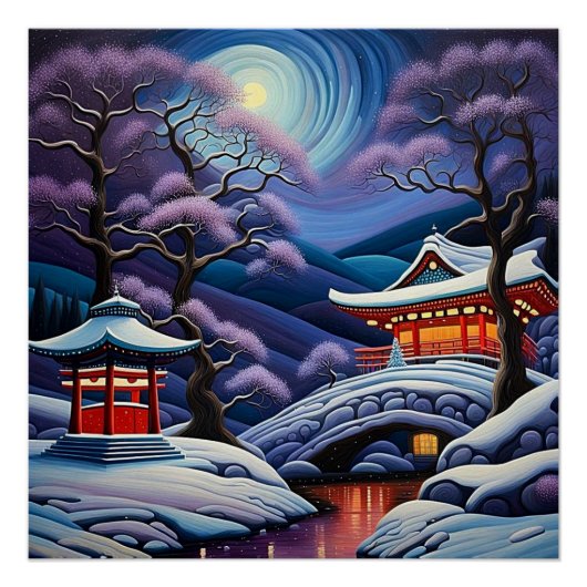 Schnee im Winter 4 Poster (Vorderseite)