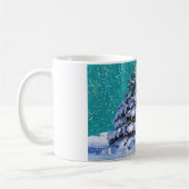 Schnee im Winter aquamarin, blau und elegant Kaffeetasse (Links)
