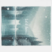 Schnee im Winter, Bergsee Fleecedecke (Vorderseite (Horizontal))