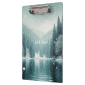 Schnee im Winter, Bergsee Klemmbrett (Links)