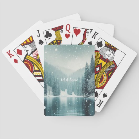 Schnee im Winter, Bergsee Spielkarten (Rückseite)