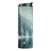 Schnee im Winter, Bergsee Thermosbecher (Nach links gedreht)