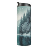 Schnee im Winter, Bergsee Thermosbecher (Nach rechts gedreht)