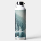 Schnee im Winter, Bergsee Trinkflasche (Vorderseite)