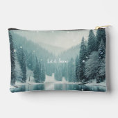 Schnee im Winter, Bergsee Zubehörtasche (Rückseite)