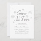 Schnee im Winter Brautparty der Liebe Einladung (Vorderseite)