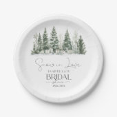 Schnee im Winter Brautparty der Liebe Pappteller (Vorderseite)