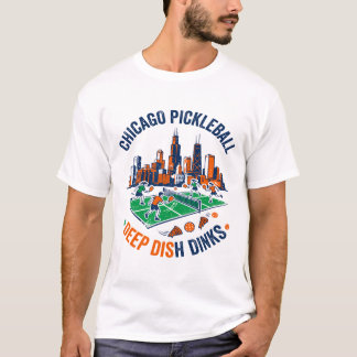Schnee im Winter in Chicago und Deep-Dish-Pizza T-Shirt