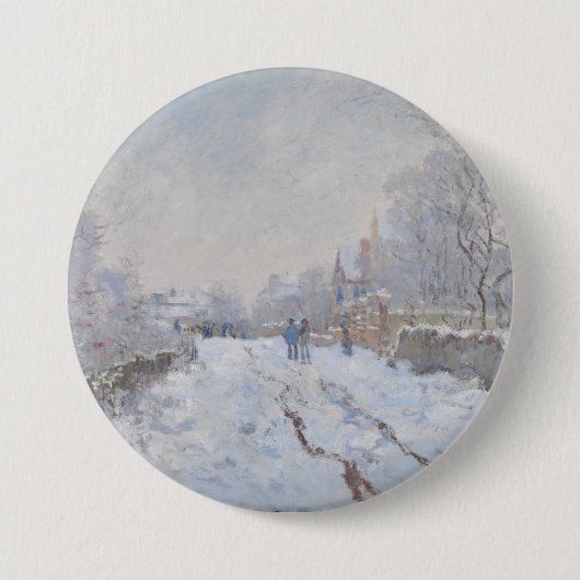 Schnee in Argenteuil (von Claude Monet) Button (Vorderseite)