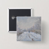 Schnee in Argenteuil (von Claude Monet) Button (Vorne & Hinten)