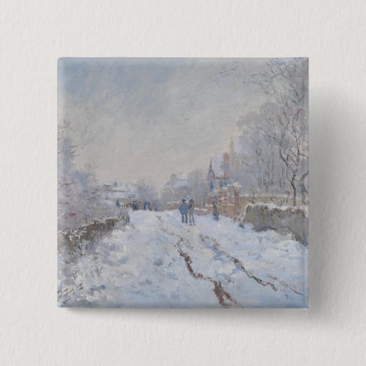 Schnee in Argenteuil (von Claude Monet) Button (Vorderseite)