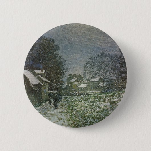 Schnee in Argenteuil von Claude Monet Button (Vorderseite)