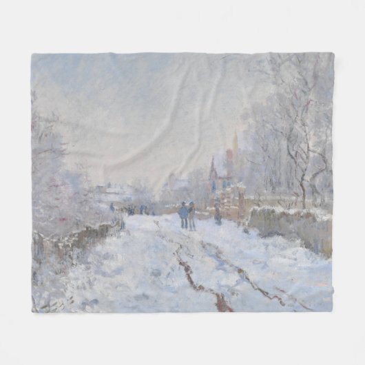 Schnee in Argenteuil (von Claude Monet) Fleecedecke (Vorderseite (Horizontal))