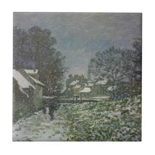 Schnee in Argenteuil von Claude Monet Fliese (Vorderseite)