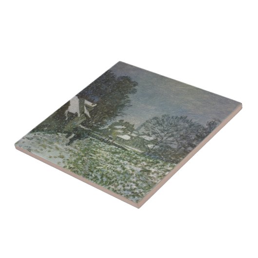 Schnee in Argenteuil von Claude Monet Fliese (Seite)