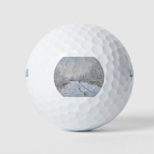 Schnee in Argenteuil (von Claude Monet) Golfball (Vorderseite)