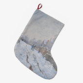 Schnee in Argenteuil (von Claude Monet) Großer Weihnachtsstrumpf (Vorderansicht (hängend))