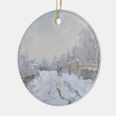 Schnee in Argenteuil (von Claude Monet) Keramik Ornament (Links)